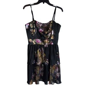 Dress The Population Womens Medium Metallic 2‎ Tier Cocktail Dress NWT